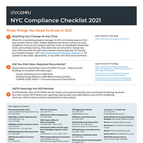 2021 Compliance Checklist